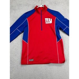 New York Giants Sweatshirt Men Medium Red Quarter Zip Football NFL New Era